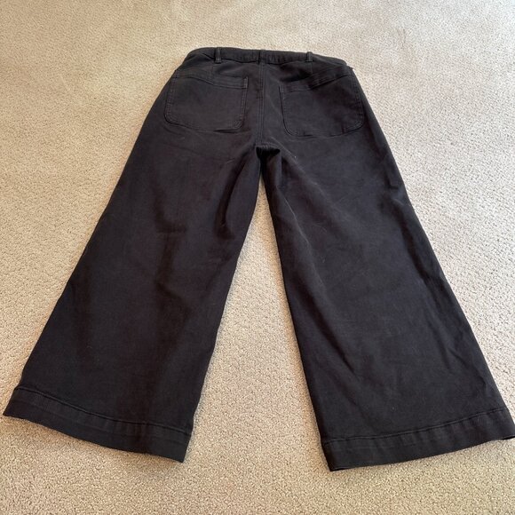 Oat New York Pants High-Rise Wide-Leg Crop Brown Sz 31 Minimal Lagenlook Neutral - Picture 11 of 12